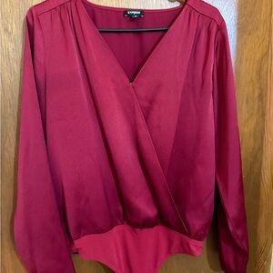 Like New! Express Red Wrap Bodysuit